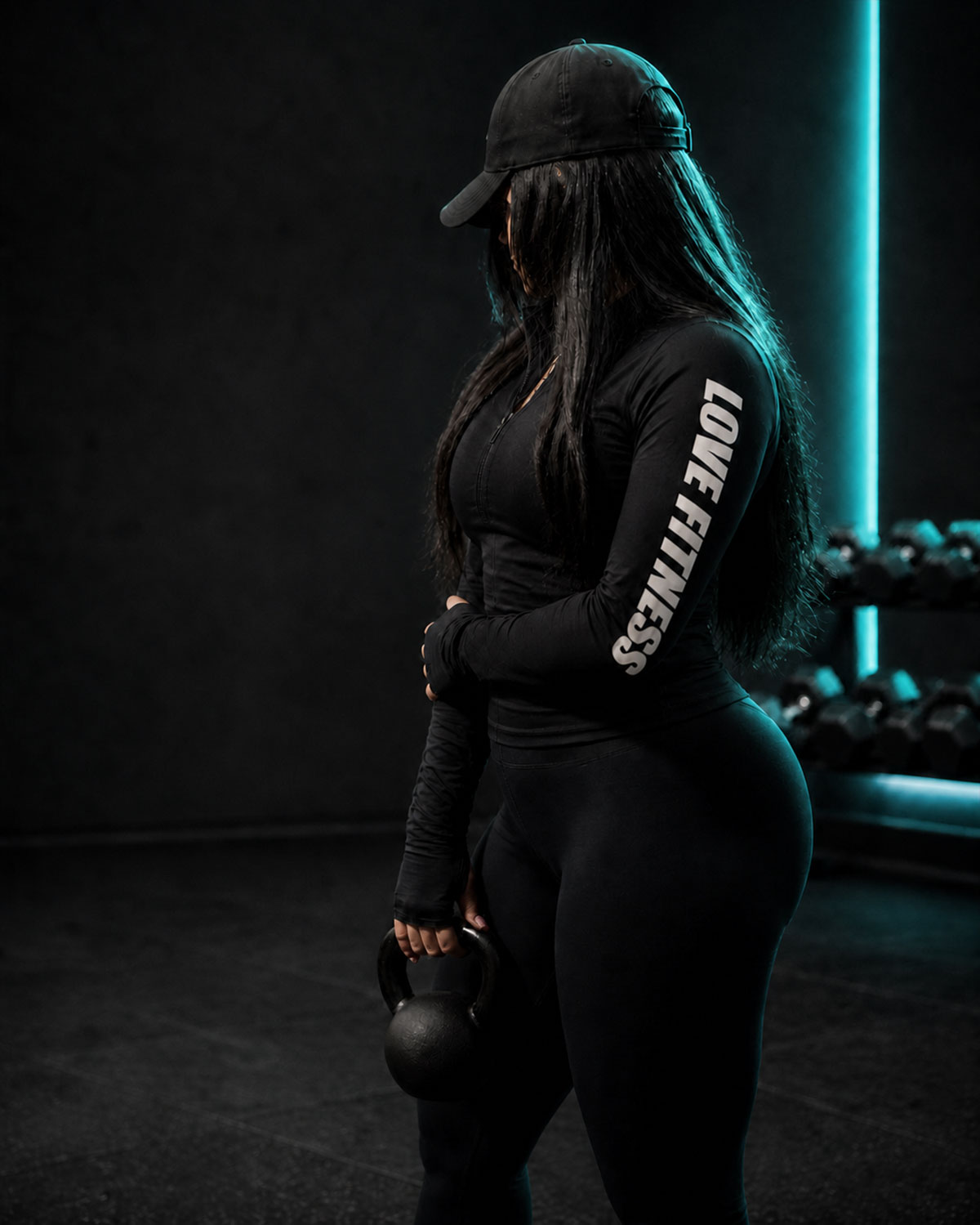 Nouf in a modern gym